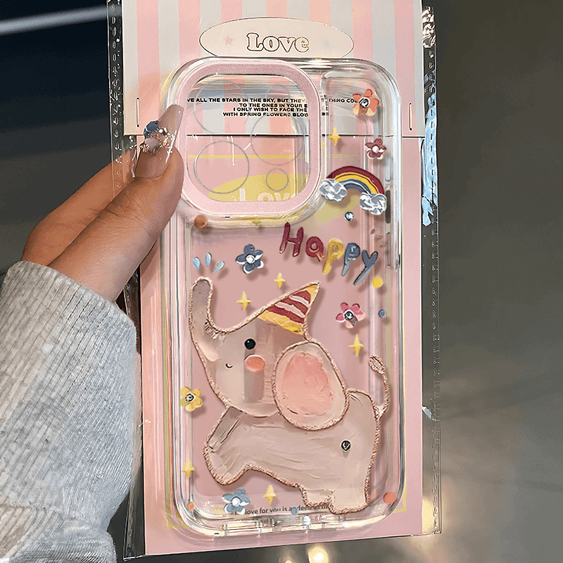 Rainbow Elephant Is Suitable for Apple 17Promax Phone Case, New Model 16, Fun 15, Cute Iphone13Pro/14