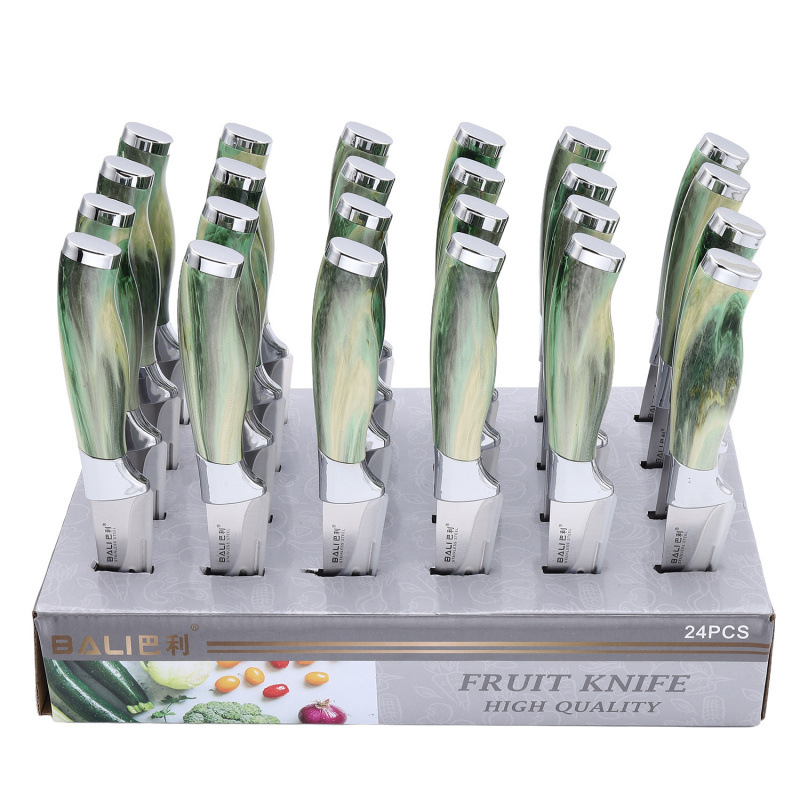 Venta caliente al por mayor juego de cocina cuchillo de caja de exhibición de acero inoxidable cuchillo de cocina con tapa de galvanoplastia doble juego de cuchillo de chef caja de regalo