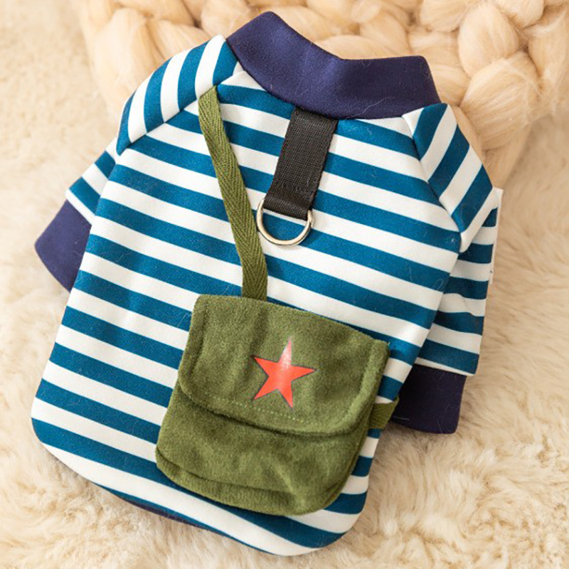 Otoño e invierno perro estilo coreano lindo oso cuello redondo suéter mediano y pequeño perro gato dos pies caliente ropa para perros mascotas