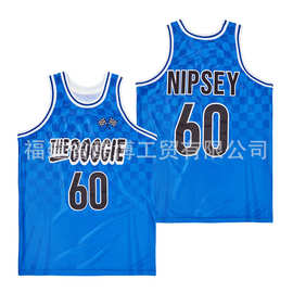 NBA刺绣篮球服背心NIPSEY BOOGIE TOURNAMENT男比赛运动训练队服
