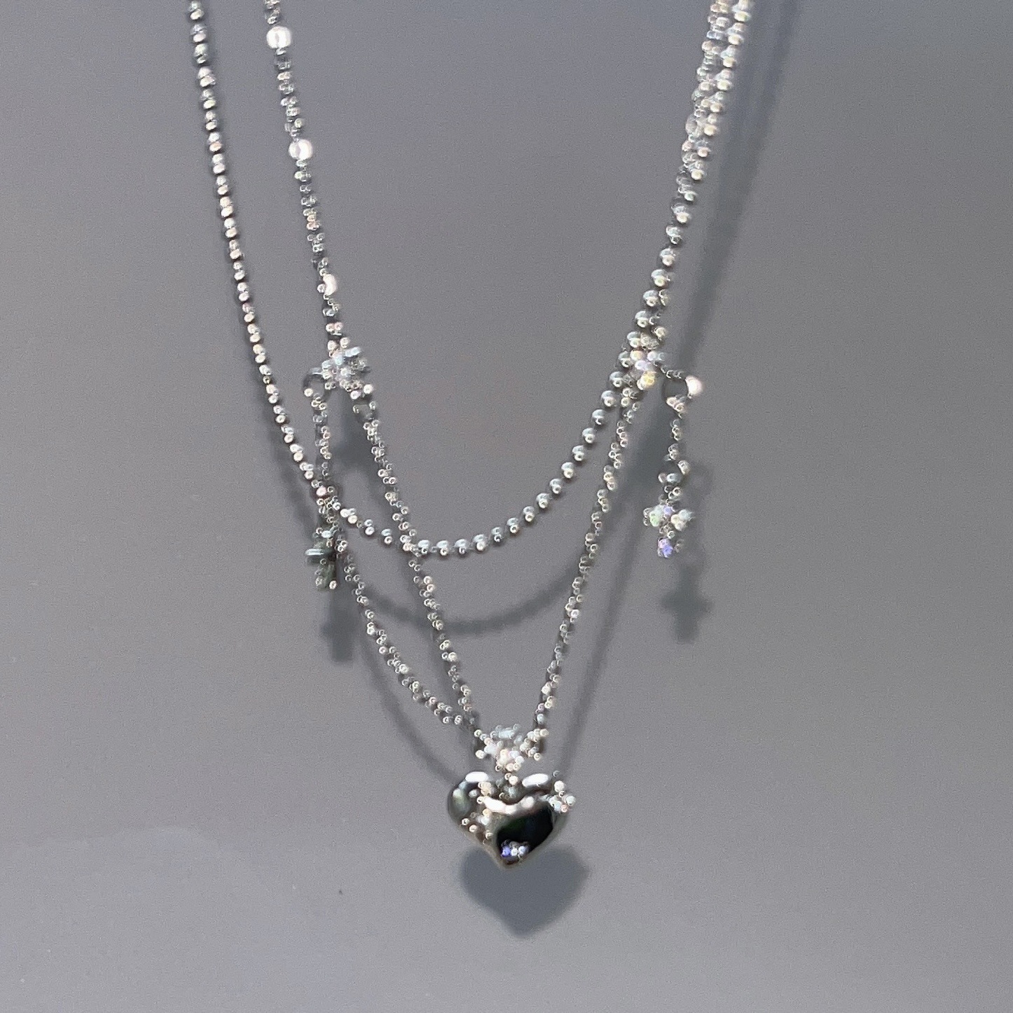 Fashion Cross Heart Shape Alloy Plating Zircon Necklace display picture 3
