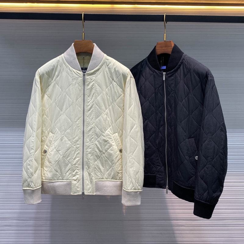 [Bur Version] Wave Quilted Baseball Collar Men's Casual Pilot Zipper Quilted Jacket Cotton Jacket