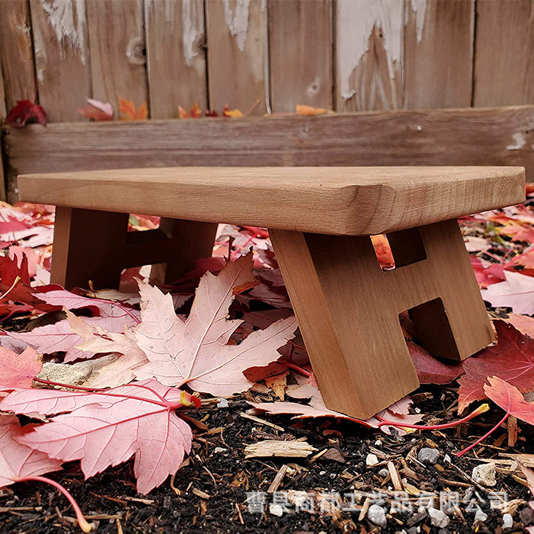 跨境木质底座浴室洗漱台底座迷你展示凳厨房置物架木质桌面植物架