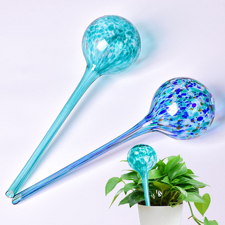 Perezoso riego de flores artefacto de vidrio de punto de color translúcido riego automático de agua por goteo para plantas verdes domésticas jardinería en maceta