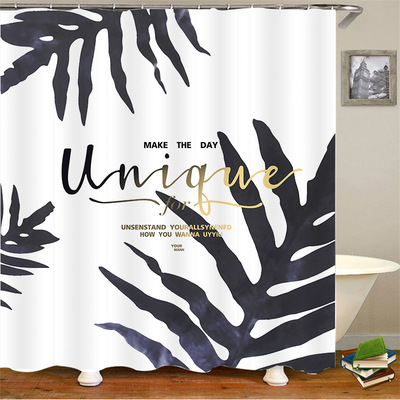 厂家直销 涤纶浴帘印花素色加厚防水防霉 卫生间浴室酒店|ms