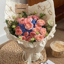 2025新款构树皮复古咖色牛皮鲜花包装纸花店花艺背景纸加厚100克