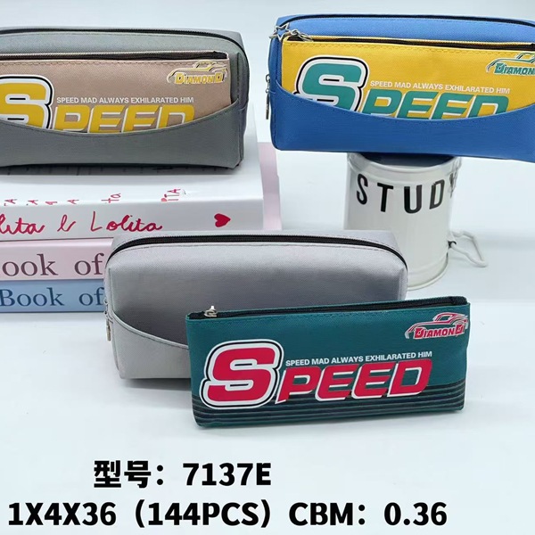 Bolsa de lápices al por mayor Bolsa de lápices de doble capa de gran capacidad simple de dibujos animados Bolsa de papelería de moda de tela Oxford Bolsa de almacenamiento de lápiz lindo