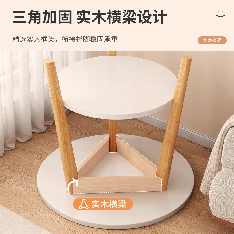 Mesa redonda pequeña para el hogar mesa de centro redonda de pierna de madera maciza 2025 nueva casa de alquiler apartamento pequeño mesa de comedor simple