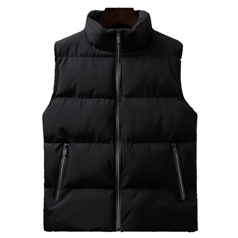 Chaleco de algodón de plumón para hombres 2024 invierno en el interior del chaleco de calentamiento grueso sin mangas y hombros de tamaño grande abrazadera para hombres