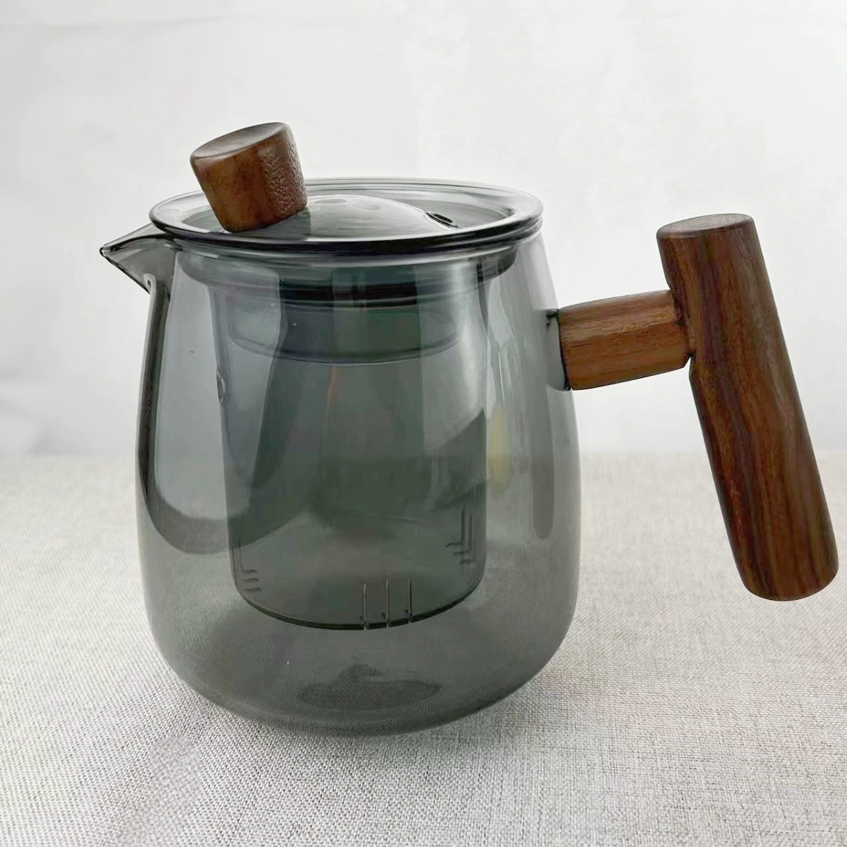 Стеклянный чайник, чай,Dispenser вина, ручка из натурального дерева
