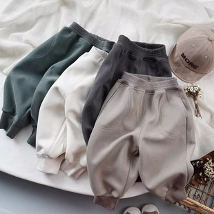 Boys' Pants Spring and Autumn 2025 New Children's Spring Outfit Patchwork Sweatpants for Toddlers and Young Children, Soft and Comfortable Casual Joggers