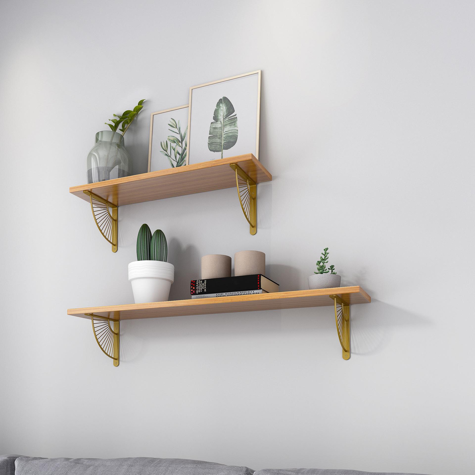 Colgante de pared de hierro en forma de abanico triángulo soporte de pared colgante partición cojinete soporte estante de una palabra