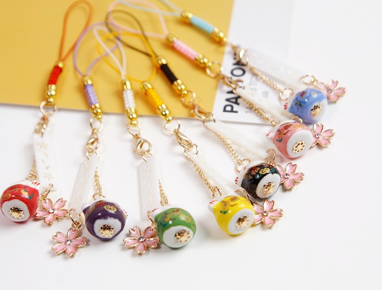 Xinfeng japonés suave chica fortuna gato suerte bendición chica corazón Cadena de teléfono móvil U disco colgante bolsa colgante