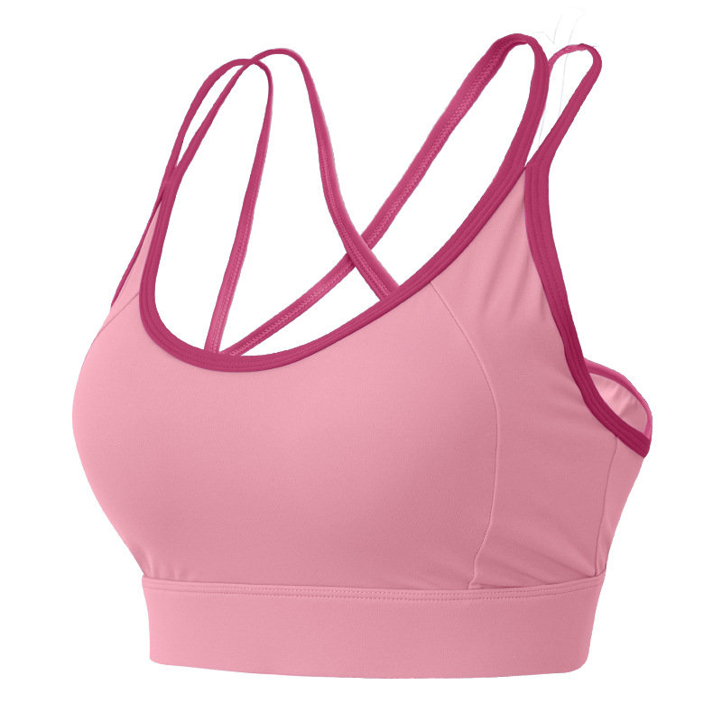 国境を越えた新しいスポーツブラ、耐衝撃ランニングヨガベスト、プッシュアップ一体型プロピラティスブラ