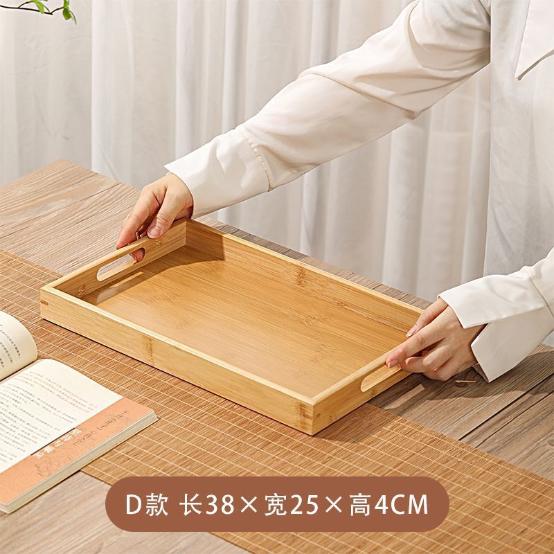 トレイ竹長方形ティートレイ商業竹ティーカップウォーターカップ収納ホーム大型ホテルレストランバーベキュートレイ|undefined