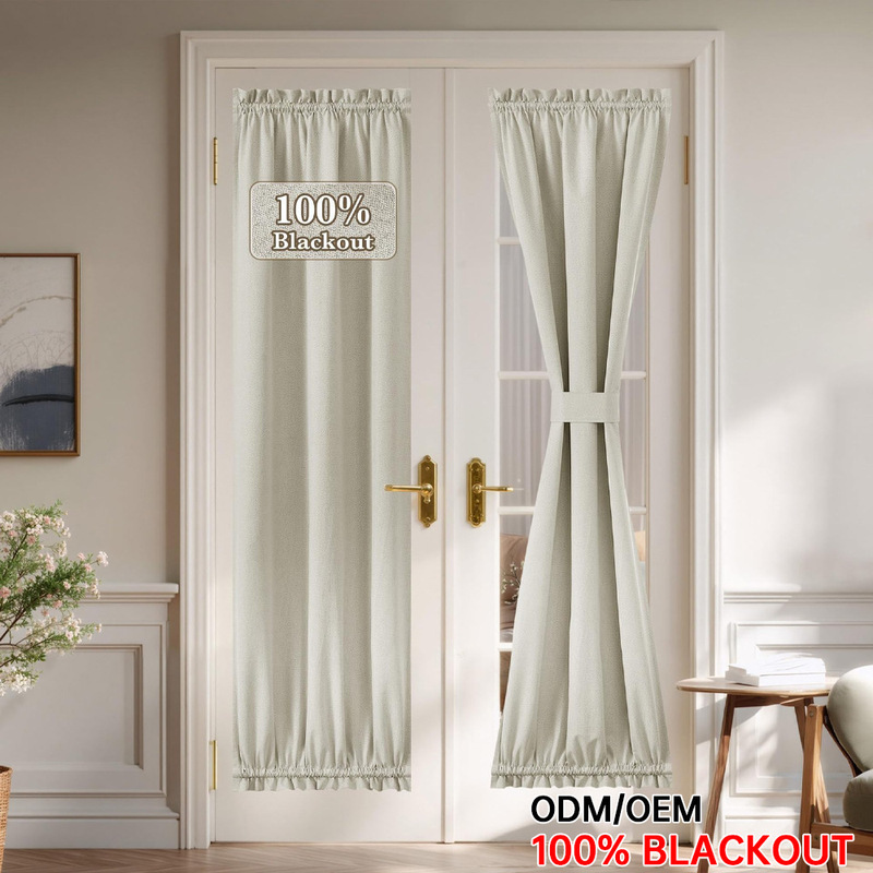 Amazon foreign trade French-style full blackout linen door curtain, sunshade for small windows and doors, finished curtains for bedroom and living room, wholesale Amazon foreign trade French-style full blackout linen door curtain, sunshade for small windows and doors, finished curtains for bedroom and living room, wholesale