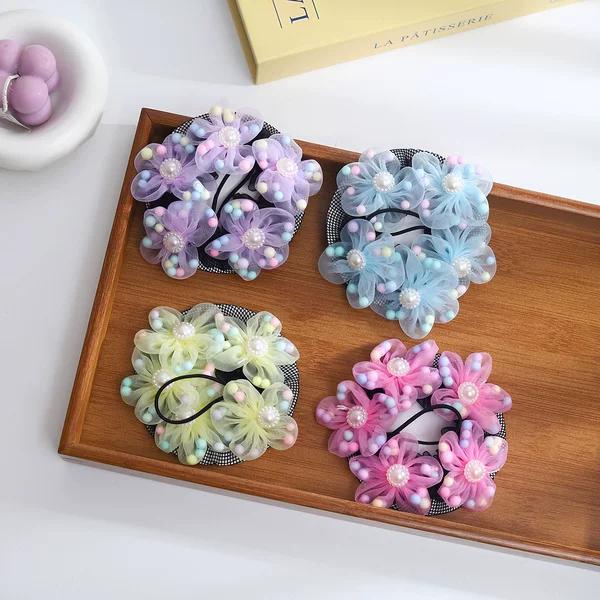 Little Girl Dance Hair Net Dance Exam Ballet Latin Hair Net Bag Kidsren's Ball Head Hair Artifact Headdress