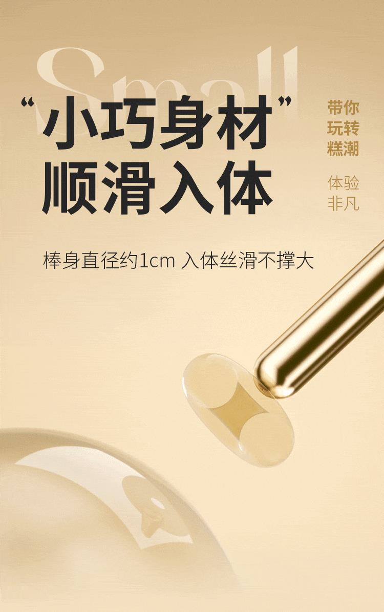 Mystery Joy Garden Champagne Gold Core Vibrating Wand Compact Lightweight TPE Adult Massager — detail image 16