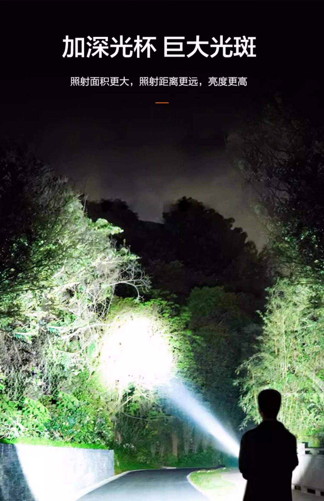 Kang Ming laser flashlight strong light charging super bright long-range portable searchlight flashlight led waterproof KM-2710