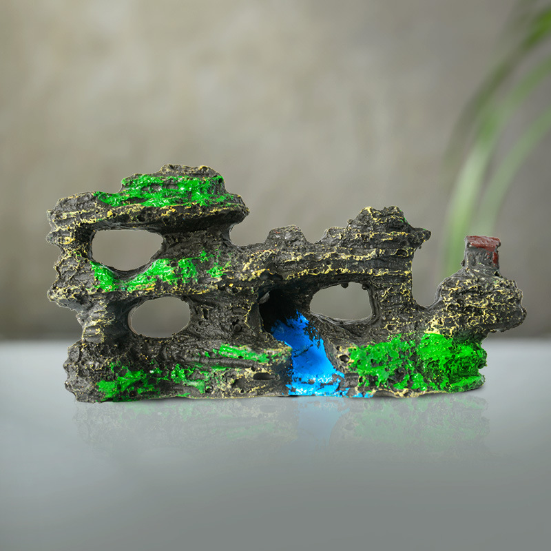La rocalla de resina se puede hundir con agua, adornos decorativos, estilo explosivo, micro-paisaje chino, pecera, mini castillo paisajístico