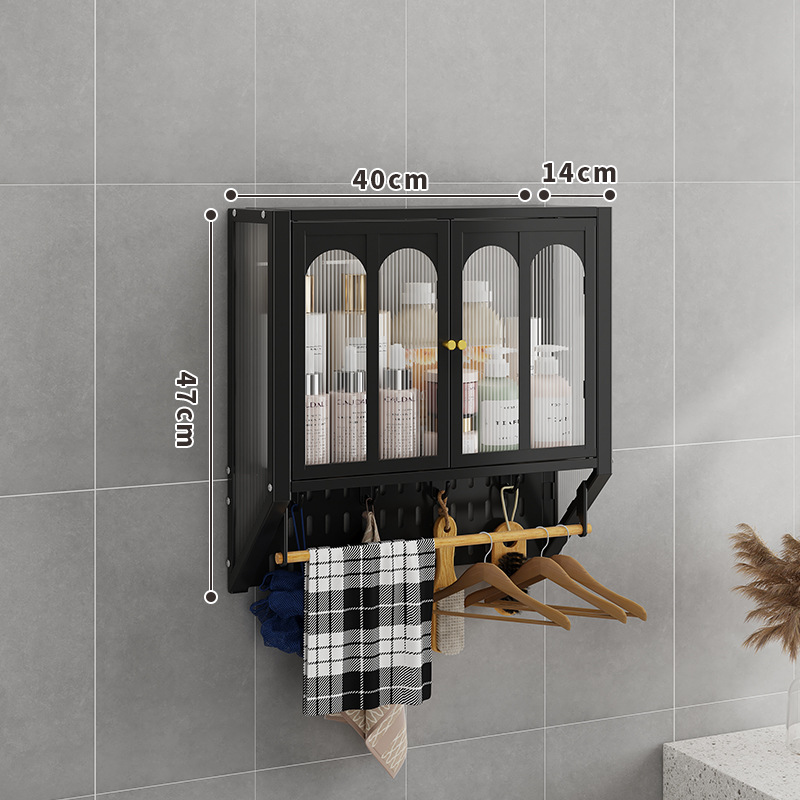 Estantes de pared sin clavos para el hogar, gabinetes a prueba de polvo, baños, gabinetes de pared, estantes, una pieza