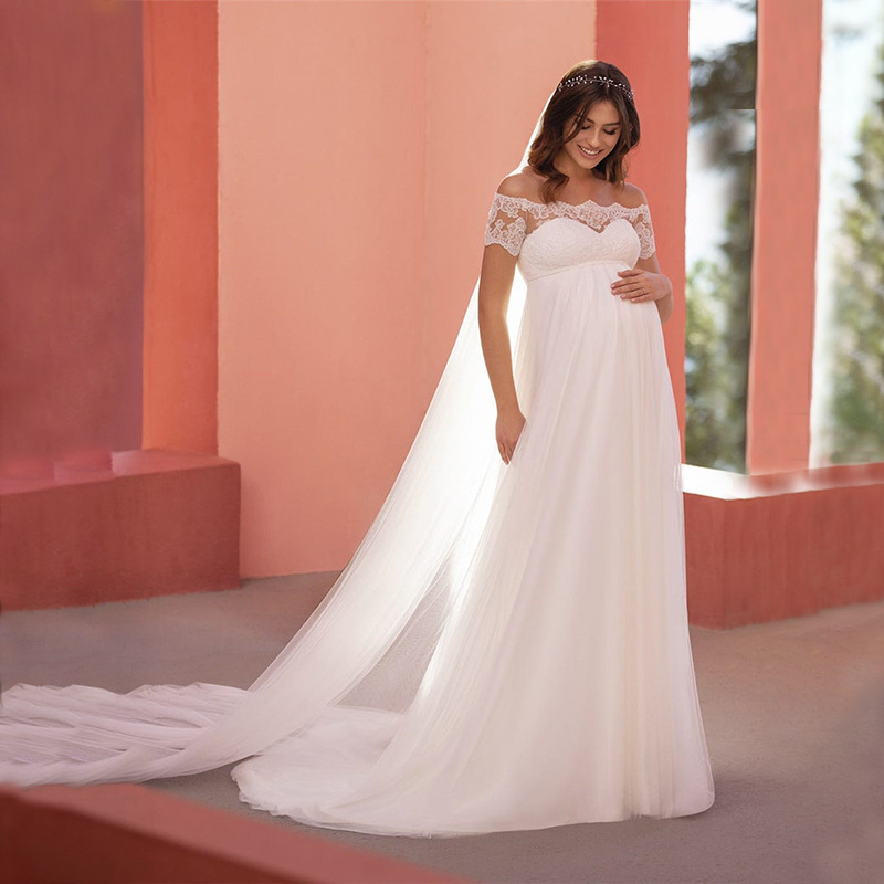 AliExpress Europe and the United States cross-border women's wedding dress short sleeve lace collar trailing bride dress factory outlet AliExpress Europe and the United States cross-border women's wedding dress short sleeve lace collar trailing bride dress factory outlet
