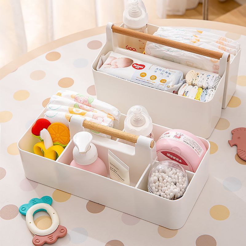 Newborn Baby Supplies Desktop Storage Box Baby Diaper Bottle Care Special Storage Box Portable Storage Rack