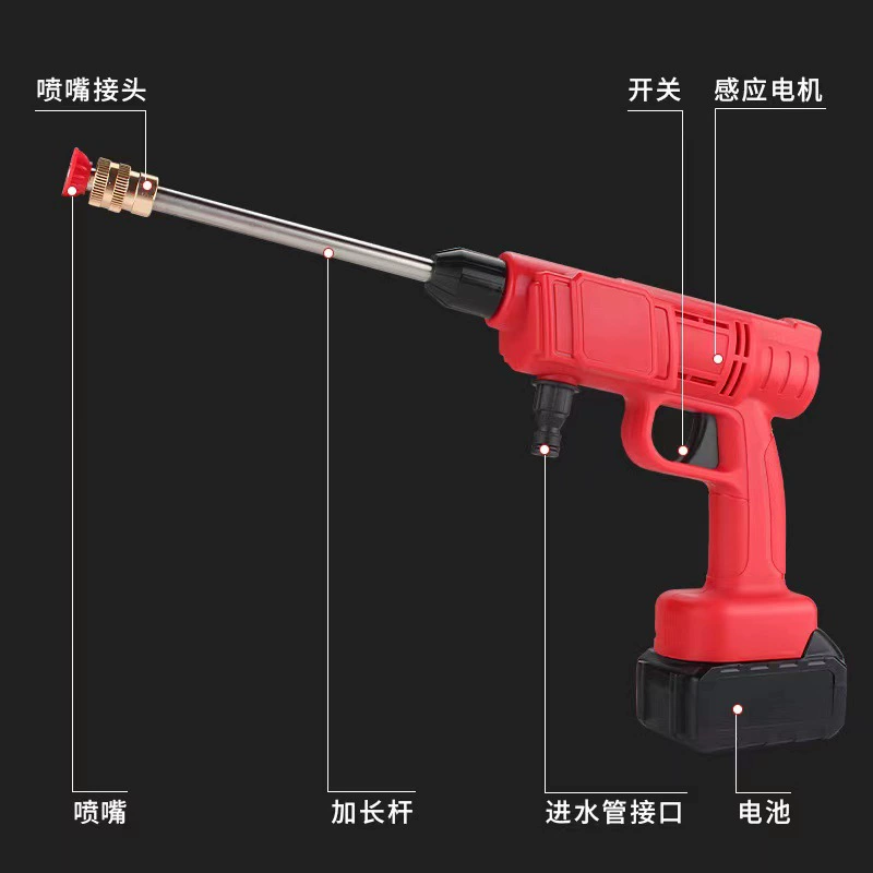 Литиевая электрическая автомойка водяная пушка для домашнего использования беспроводная электрическая автомойка зарядная машина садоводство