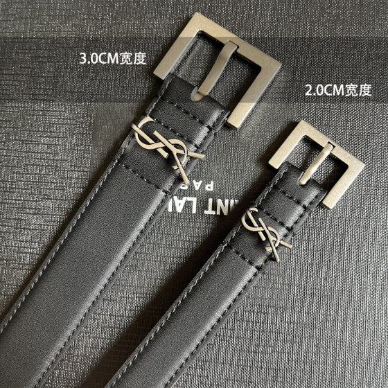 Yang Shulin leather belt women's high-grade letter belt decoration dress all-match jeans with thin
