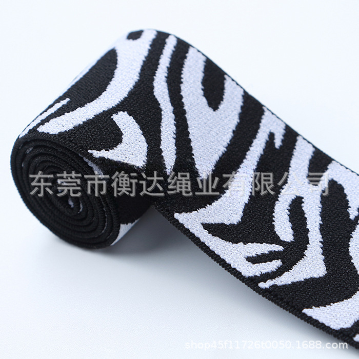 Inventario de 4cm zebra rayas computadora Jacquard banda elástica ropa zapatos sombreros pantalones falda calzoncillos cintura elástica