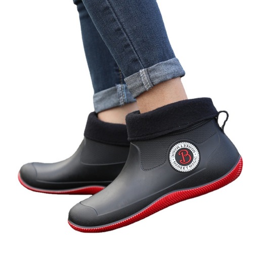 Cross-border rain boots for men, new Chelsea fashion short rain boots, Japanese style simple non-slip soft sole low-top women's overshoes