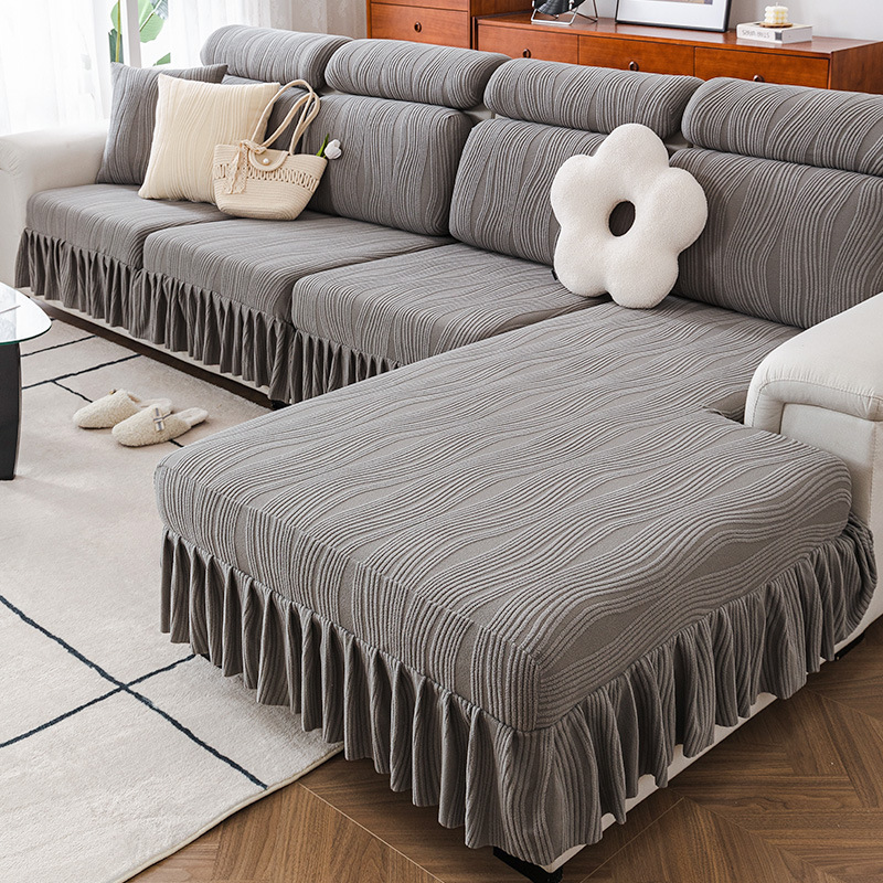 Funda de sofá universal todo incluido cuatro estaciones falda universal nuevo simple elástico antideslizante tela sofá a prueba de polvo ..
