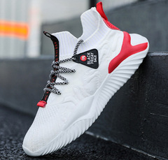 Cross-border men's shoes wholesale breathable mesh running shoes with thick soles and height increase casual shoes for men rounded head lace-up sports shoes