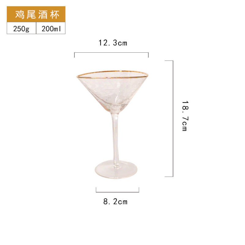 Martillo creativo malla de oro Borde de cristal pequeño vidrio champán vidrio de estilo europeo Copa copa de vino