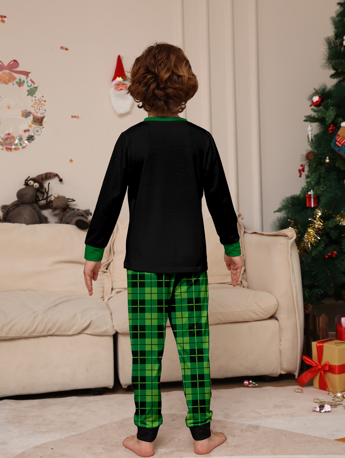 Christmas Dinosaur Letters Christmas Family suit printed homewear pajama set_voghion.com