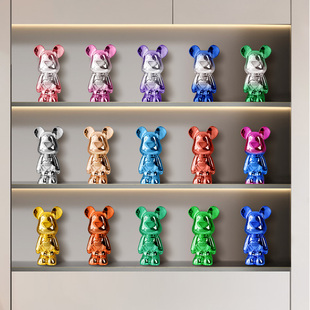 Electroplated Violent Bear Trendy Internet Celebrity Bear Light Luxury Home Decor Wine Cabinet Ornament Living Room Tv Cabinet Small Doll Decoration