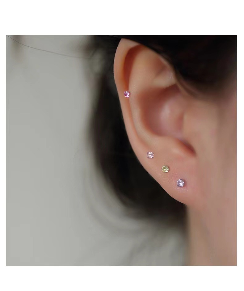 Fashion Geometric Sterling Silver Plating Rhinestones Earrings 1 Pair