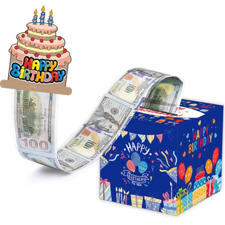 现货生日现金礼物折叠红包惊喜抽出式现金礼物盒派对装饰布置