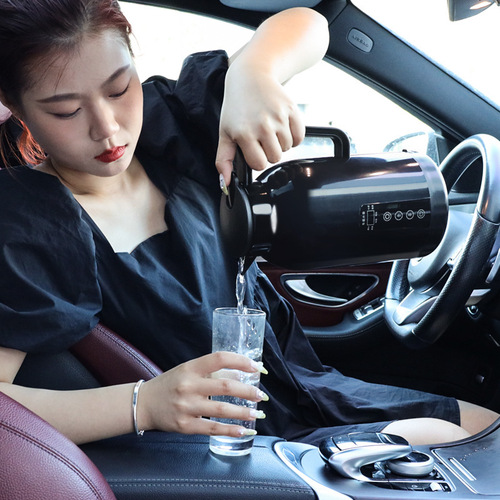 Car electric heating cup stainless steel inner tank heated water cup car water heater thermos cup 12V/24V heated kettle