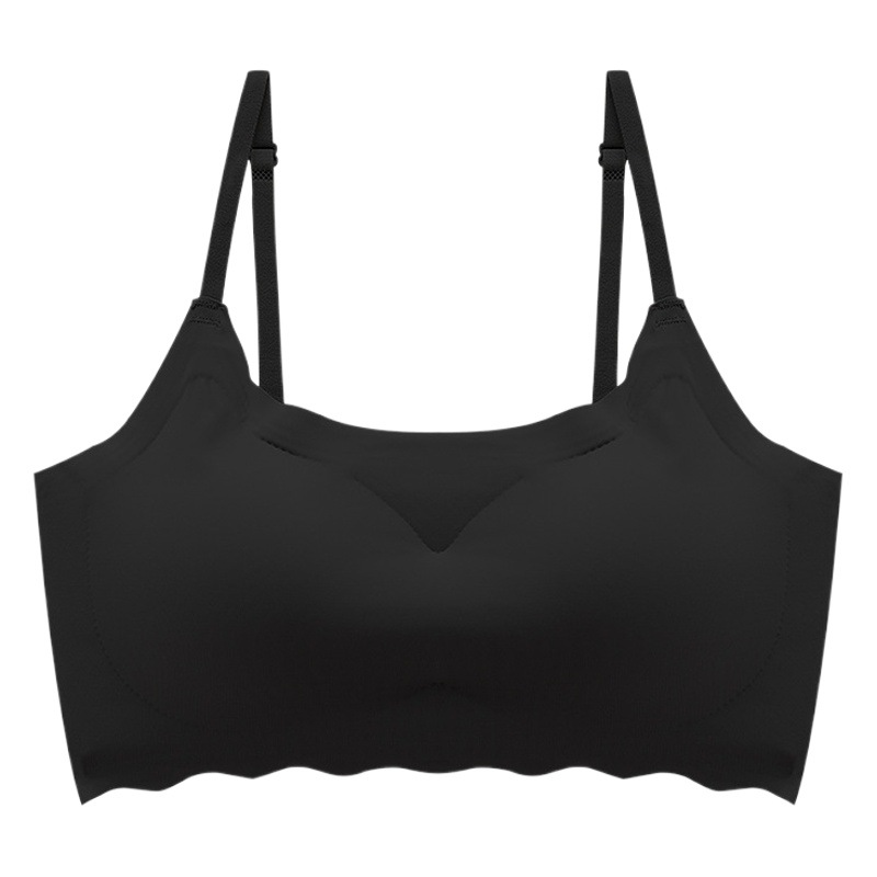 Japonés paz de la mente segunda generación de ropa interior sin costuras Correa inalámbrica belleza espalda deportes hielo seda enfriamiento sueño sujetador fino