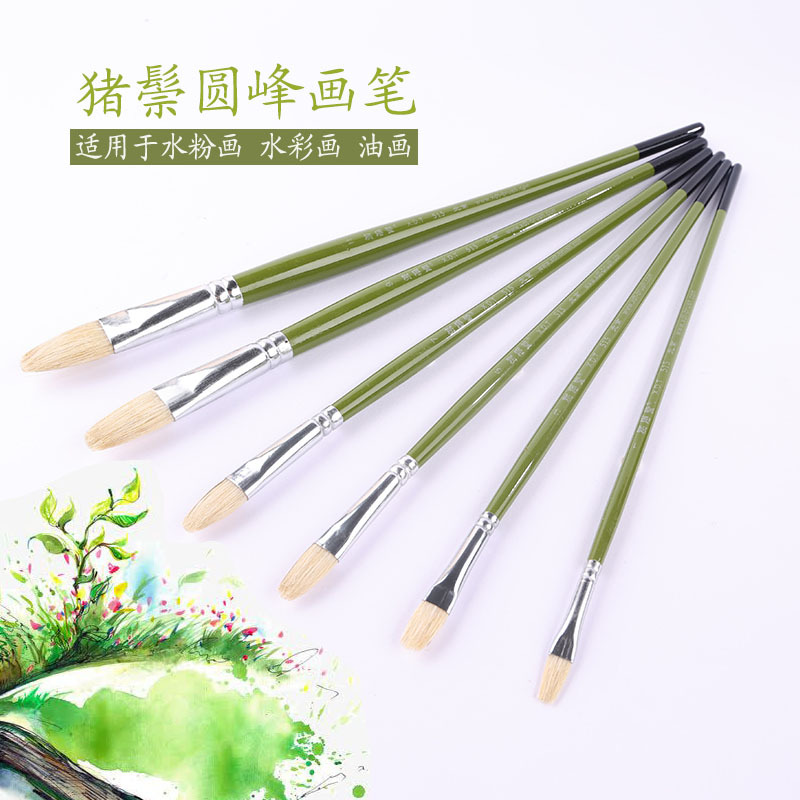 Wholesale Xie Decang 515 bristle round head Oil Brush children's art acrylic brush water chalk 6 sets