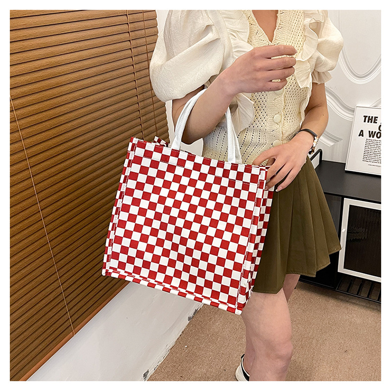 Large-capacity single-shoulder tote bag 2024 new style fashionable and textured trendy handbag for commuting and casual use, large checkered bag for women undefined