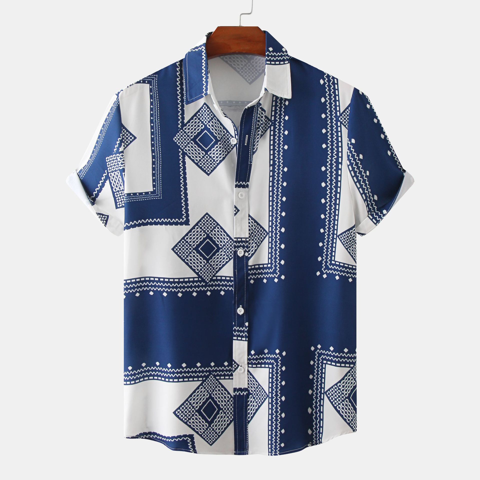 EBAY Comercio exterior 2022 verano nuevos hombres camisa casual delgada de manga corta Camisa juvenil camisa floral de los hombres