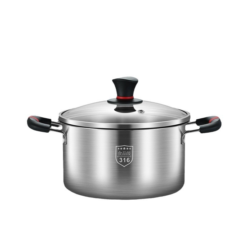 316 de acero inoxidable sopa olla hogar sopa olla alimentación botella desinfección gas inducción cocina dedicada moldeado integrado olla sopa olla