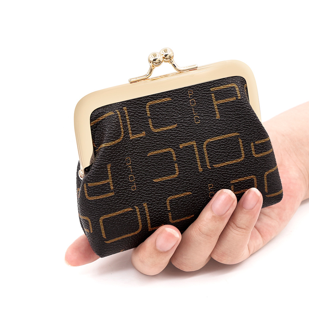 Bolsas de tarjetas de letras retro europeas y americanas bolsas de cambio impresión de gran capacidad de oro bolsas de auriculares bolsas de monedas bolsas de lápiz labial