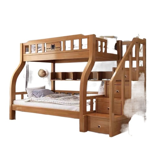 3x all solid wood bunk beds, double-layer children's bunk bed, two-story high and low double bed, adult dormitory bunk bed plus bunk bed
