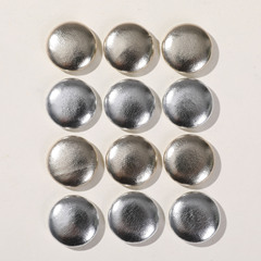 個性百搭電鍍金屬色皮革圓形包扣紐扣diy頭飾髮飾女貼片材料批發