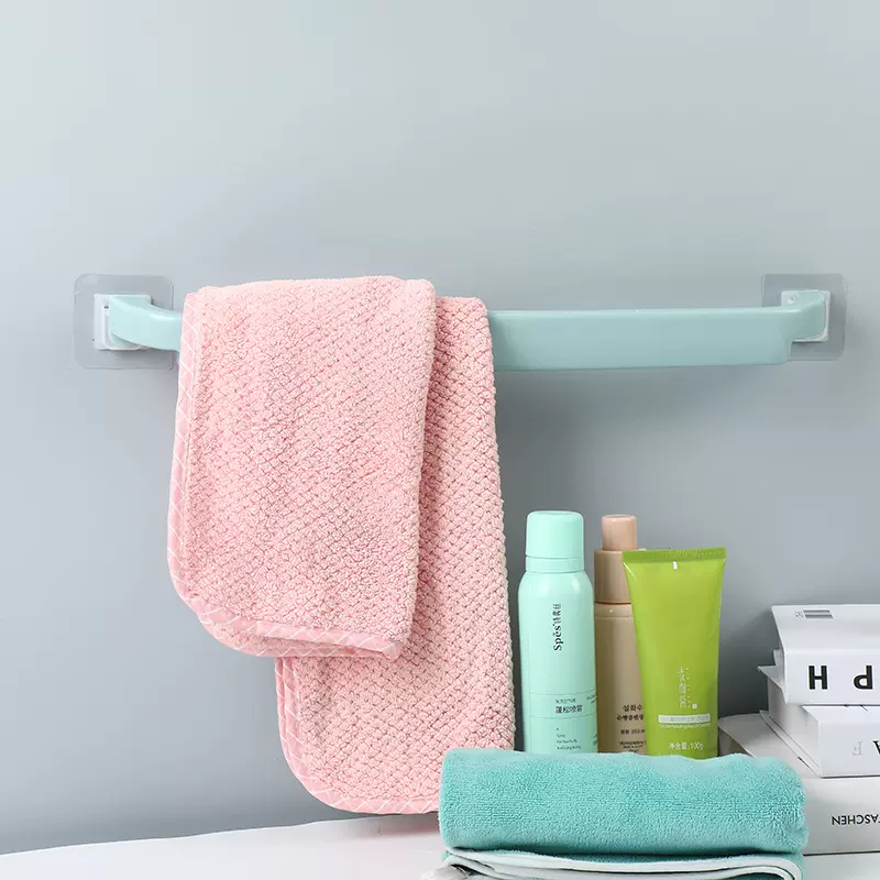 浴室毛巾杆免打孔卫生间加长款卫生间免打孔壁挂毛巾架厕所拖鞋架