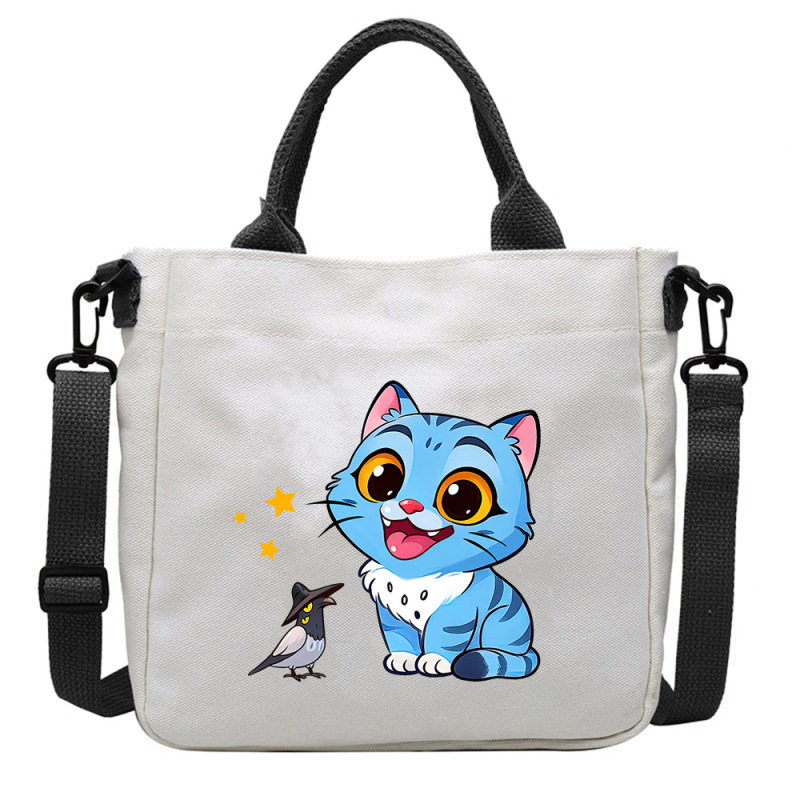 02新款kpop猎魔女团印花帆布包学生斜挎包可拆卸肩带手提包老虎|undefined
