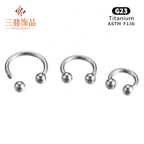 G23 Titanium European and American Best-Selling External Tooth Cone Round Ball Horse Shaped Rod Nose Ring Nose Pin Earring C-Rod Body Piercing Jewelry